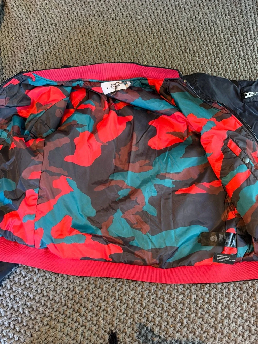 Coach Black Bomber Jacket Men Size M